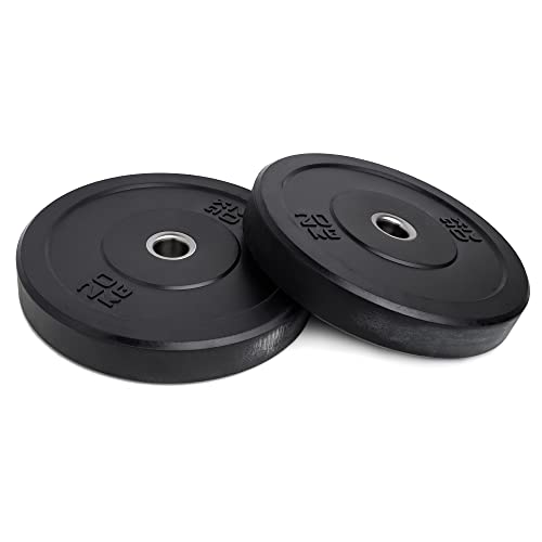 NALISOM- Olympic Bumper Weight Plates - Rubber Coated - 2 inch Barbell Weight Set