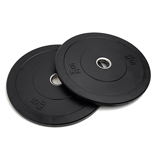 NALISOM- Olympic Bumper Weight Plates - Rubber Coated - 2 inch Barbell Weight Set