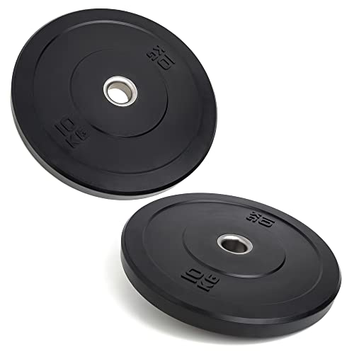 NALISOM- Olympic Bumper Weight Plates - Rubber Coated - 2 inch Barbell Weight Set