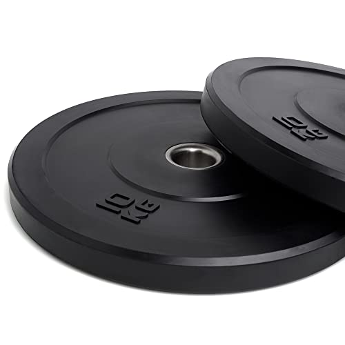 NALISOM- Olympic Bumper Weight Plates - Rubber Coated - 2 inch Barbell Weight Set
