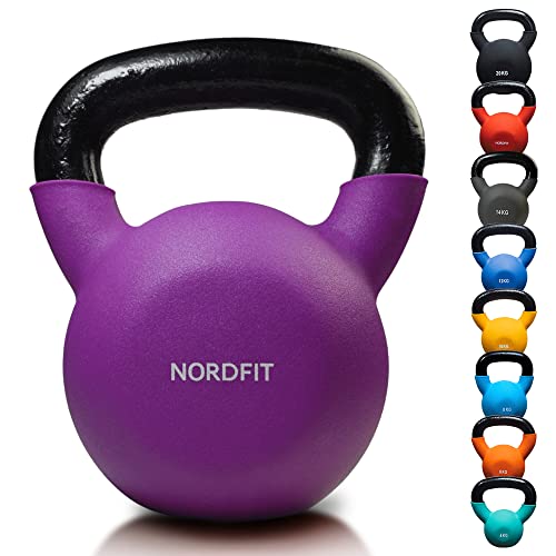 NALISOM Neoprene Coated Cast Iron Kettlebell Weights - Sizes 4kg to 20kg