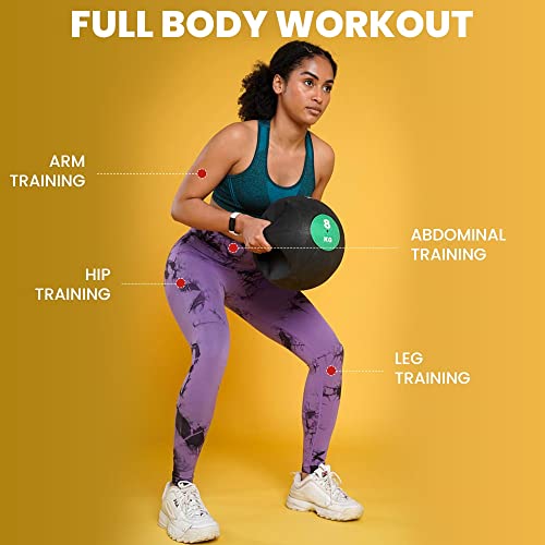 NALISOM Medicine Balls with Handles – 3kg, 4kg, 5kg, 6kg, 7kg, 8kg, 9kg and 10kg Medicine Ball – Anti-Slip Surface – Low Bounce – Fitness and Home Gym Equipment