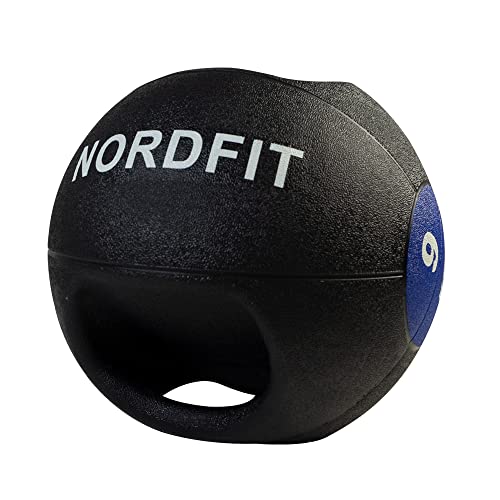 NALISOM Medicine Balls with Handles – 3kg, 4kg, 5kg, 6kg, 7kg, 8kg, 9kg and 10kg Medicine Ball – Anti-Slip Surface – Low Bounce – Fitness and Home Gym Equipment