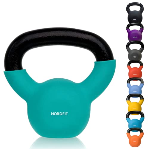 NALISOM Neoprene Coated Cast Iron Kettlebell Weights - Sizes 4kg to 20kg