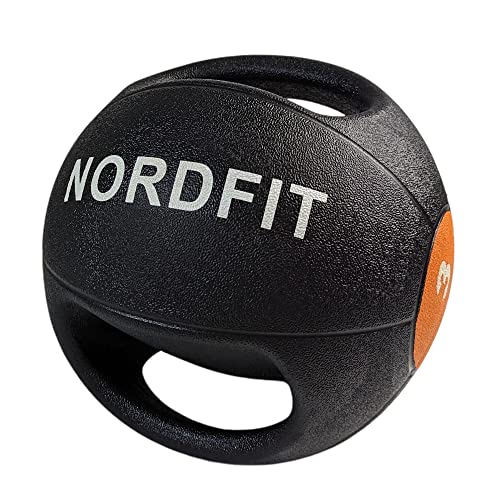 NALISOM Medicine Balls with Handles – 3kg, 4kg, 5kg, 6kg, 7kg, 8kg, 9kg and 10kg Medicine Ball – Anti-Slip Surface – Low Bounce – Fitness and Home Gym Equipment