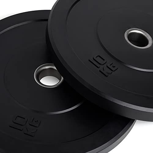 NALISOM- Olympic Bumper Weight Plates - Rubber Coated - 2 inch Barbell Weight Set