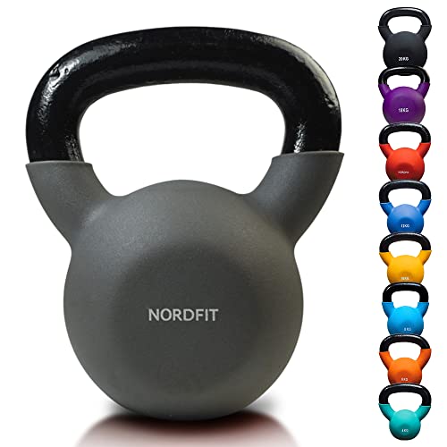 NALISOM Neoprene Coated Cast Iron Kettlebell Weights - Sizes 4kg to 20kg