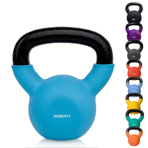 NALISOM Neoprene Coated Cast Iron Kettlebell Weights - Sizes 4kg to 20kg
