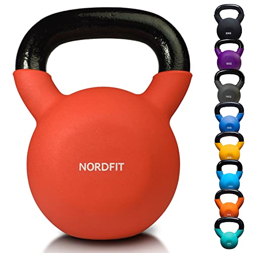 NALISOM Neoprene Coated Cast Iron Kettlebell Weights - Sizes 4kg to 20kg