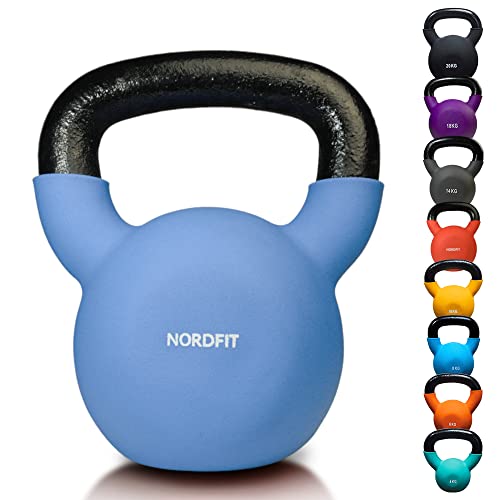 NALISOM Neoprene Coated Cast Iron Kettlebell Weights - Sizes 4kg to 20kg