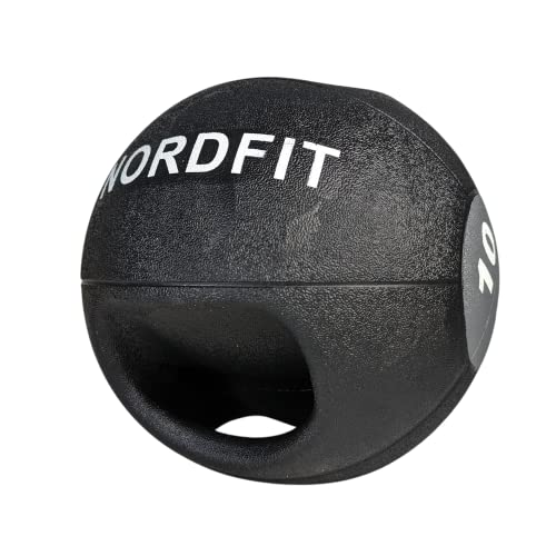NALISOM Medicine Balls with Handles – 3kg, 4kg, 5kg, 6kg, 7kg, 8kg, 9kg and 10kg Medicine Ball – Anti-Slip Surface – Low Bounce – Fitness and Home Gym Equipment