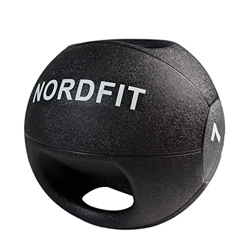 NALISOM Medicine Balls with Handles – 3kg, 4kg, 5kg, 6kg, 7kg, 8kg, 9kg and 10kg Medicine Ball – Anti-Slip Surface – Low Bounce – Fitness and Home Gym Equipment