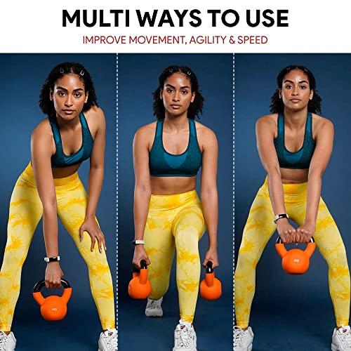 NALISOM Neoprene Coated Cast Iron Kettlebell Weights - Sizes 4kg to 20kg